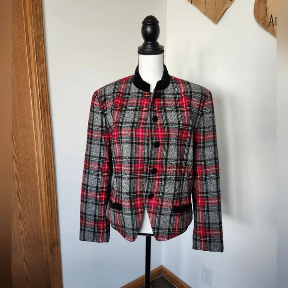 Vintage Pendleton Wool Holiday Plaid  Blazer - Picture 2 of 6